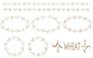麦の穂のフレーム、ラインセット。