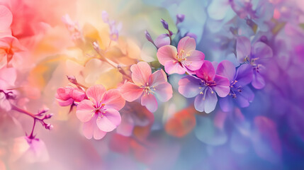 Vibrant, pastel, soft, dreamy, ethereal, and beautiful floral, flower spring background. Backdrop for cosmetics, spa, perfume, beauty salon, florist shop, invitation, gift cards, health care products