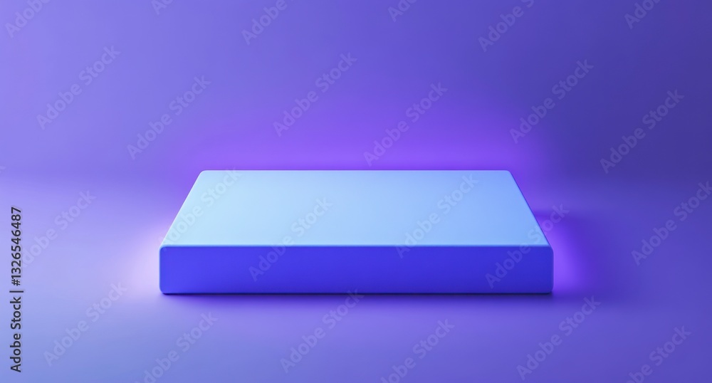 Poster Modern Product Display Platform with Illuminated Purple Backdrop for Showcasing Objects