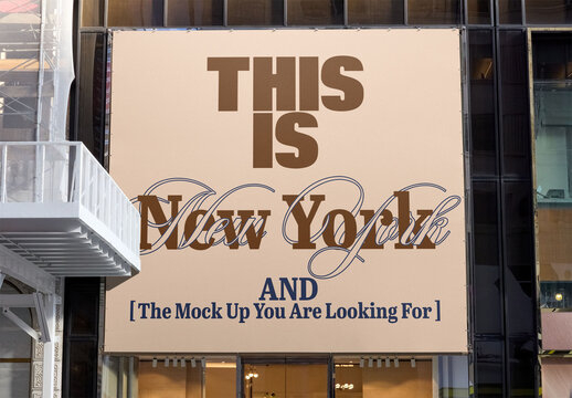 Mockup big billboard in New York City Showcasing Future Advertisements