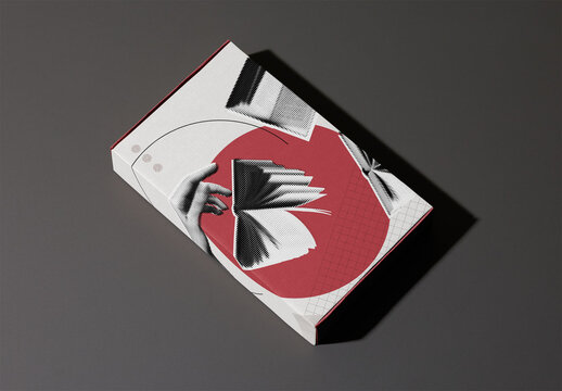 Mockup of a Simple Brown cardboard Box on a Dark Background