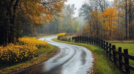 Obraz premium country road in autumn