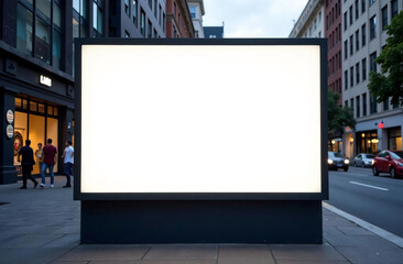 Empty urban panel screen banner. Billboard mock-up city outdoor poster blank street ad sign. 
