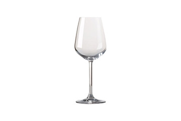 A delicate, empty wine glass with a tall stem and a large, rounded bowl, designed for savoring fine wine, isolated on a transparent background
