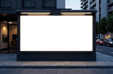 Empty urban panel screen banner. Billboard mock-up city outdoor poster blank street ad sign. 