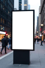 Empty urban panel screen banner. Billboard mock-up city outdoor poster blank street ad sign. 