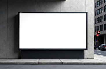 Empty urban panel screen banner. Billboard mock-up city outdoor poster blank street ad sign. 