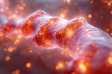 Blood Vessel Blockage 3D Rendering, Coronary Thrombosis, Blood Clot in Artery, Coronary Artery Disease Visualization