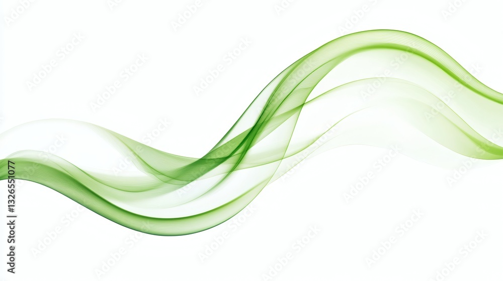 Poster abstract green wave design on white background. color flow liquid wave for design brochures, and web