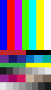 Vertical Error TV Screen Test. Television Test Pattern Stripes
