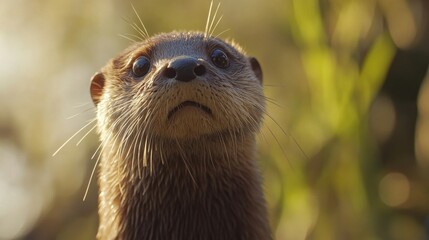 Curious Otter Close-Up Shot