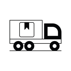 free delivery glyph outline icon with white background vector stock illustration