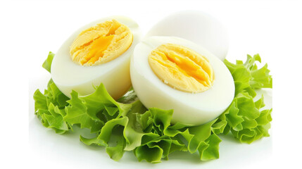 boiled egg isolated on white