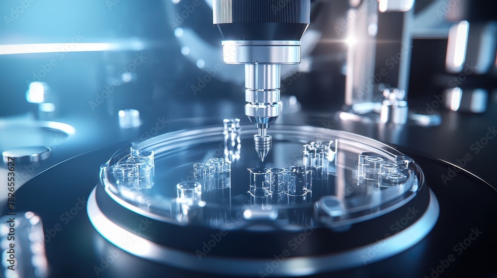Poster precision engineering with advanced laser technology in laboratory