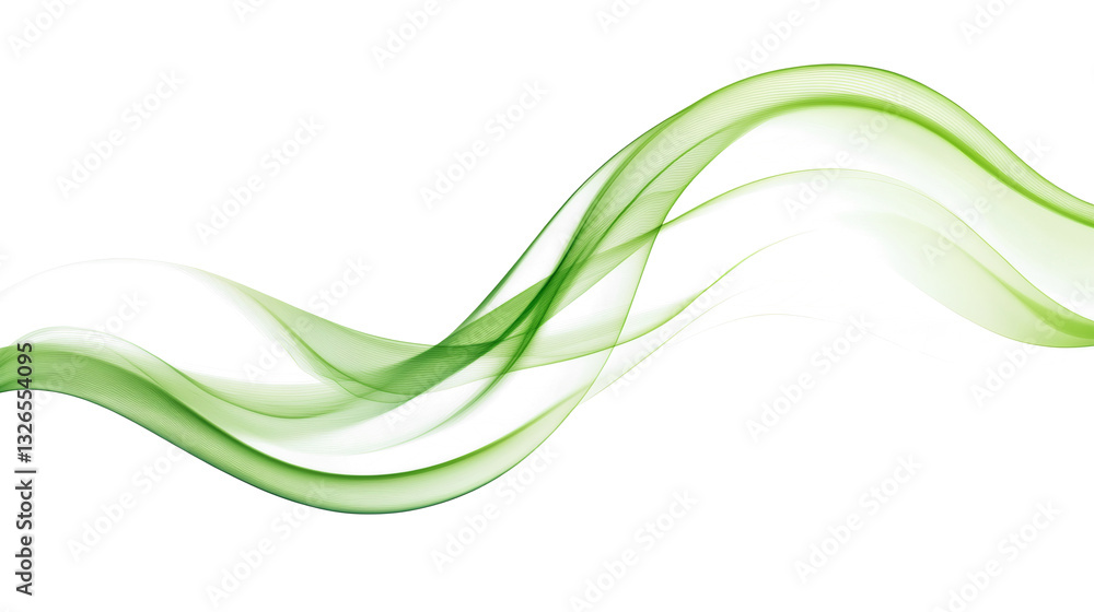 Poster abstract green wave design on white background. color flow liquid wave for design brochures, and web