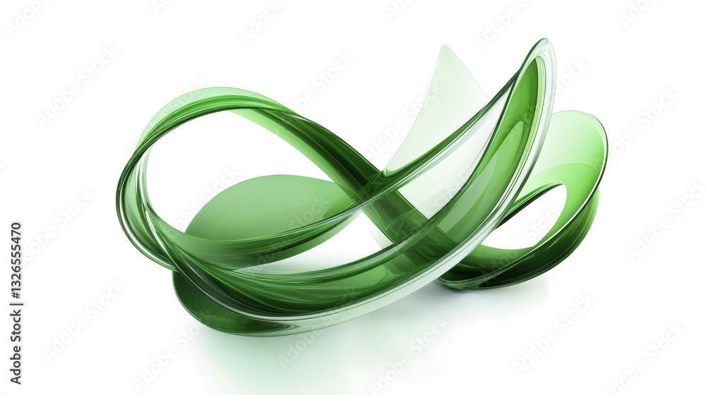 Poster abstract green wave design on white background. color flow liquid wave for design brochures, and web