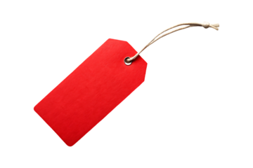 red price tag isolated on transparent background