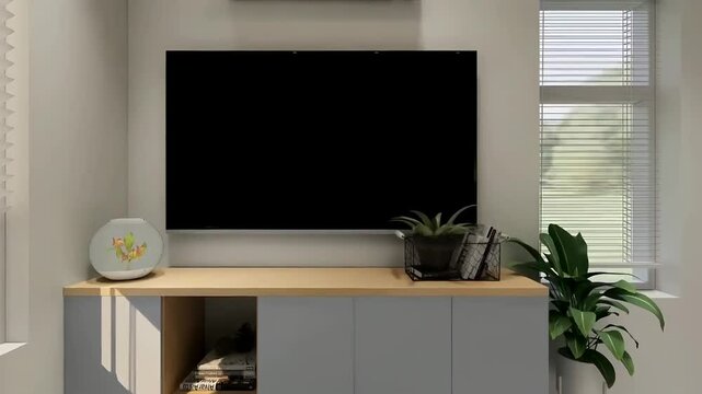 Luxurious apartment interior design 3d visualization. Modern architectural design walkthrough animation. Architectural design motion graphic 3d rendering.