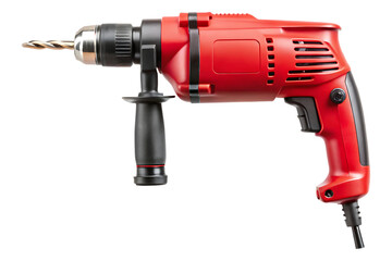 red drill isolated on transparent background