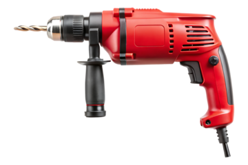 red drill isolated on transparent background