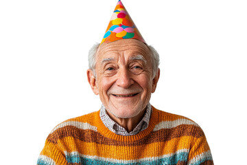 Celebrating a joyful birthday with a cheerful elderly man