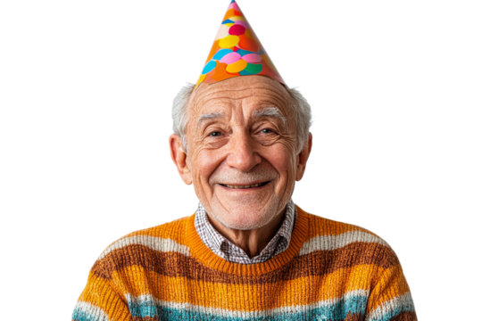Celebrating a joyful birthday with a cheerful elderly man
