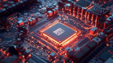 Fototapeta premium Futuristic Computer Circuit Board