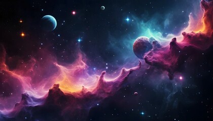 Deep Space Abstract Background with Cosmic Dust
