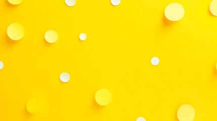 Abstract Dots: Playful dots of varying sizes and shades create a cheerful, dynamic pattern against a vibrant yellow backdrop. 