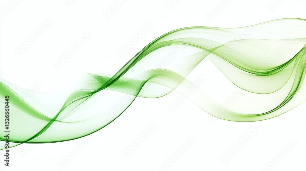 Poster abstract green wave design on white background. color flow liquid wave for design brochures, and web