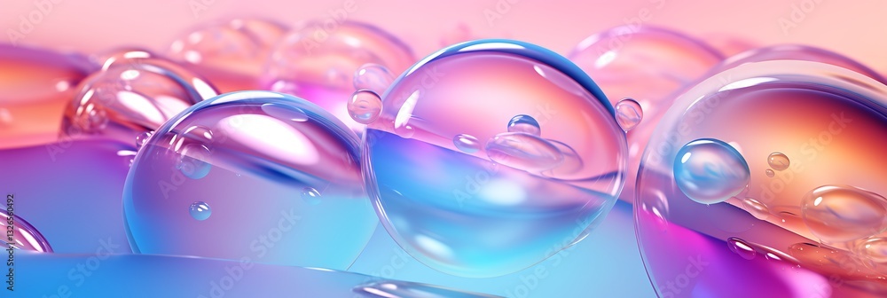 Poster abstract bubbles: this image showcases an abstract composition of translucent, spherical shapes, the