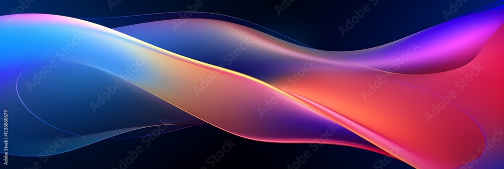 Poster vibrant flowing waves: a mesmerizing display of swirling, layered abstract shapes, exhibiting an all