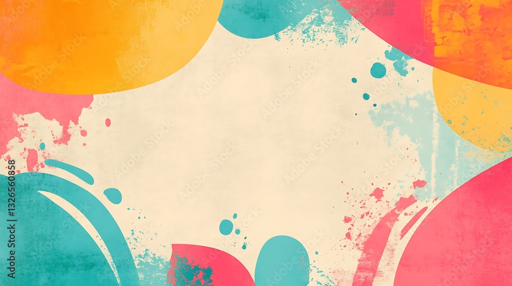 Poster abstract artistic frame: an abstract design showcasing a vivid arrangement of colorful shapes and pa