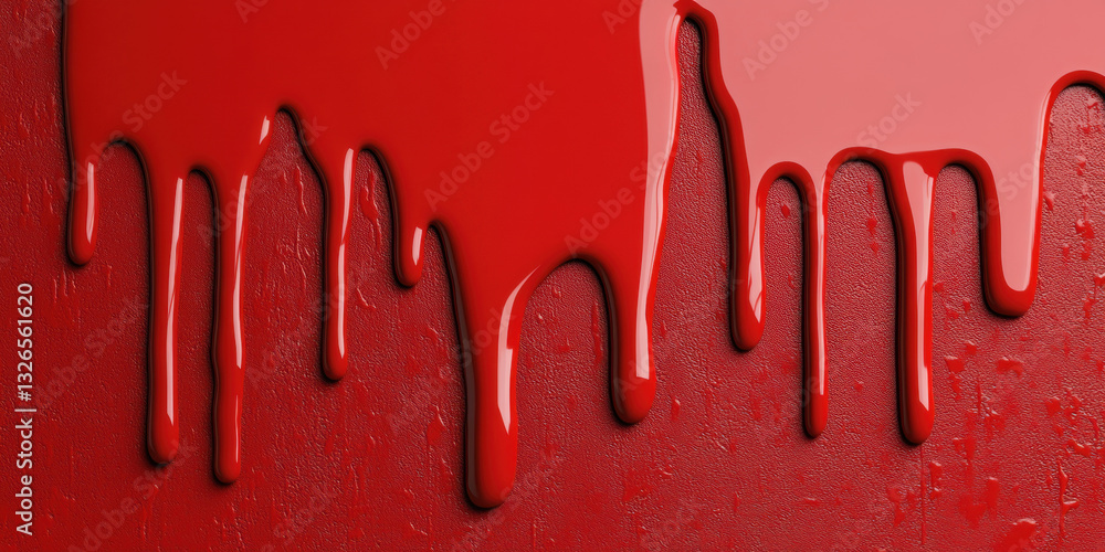 Aufkleber a slow-dripping red effect, creating a high-fidelity image with a vibrant and artistic touch.