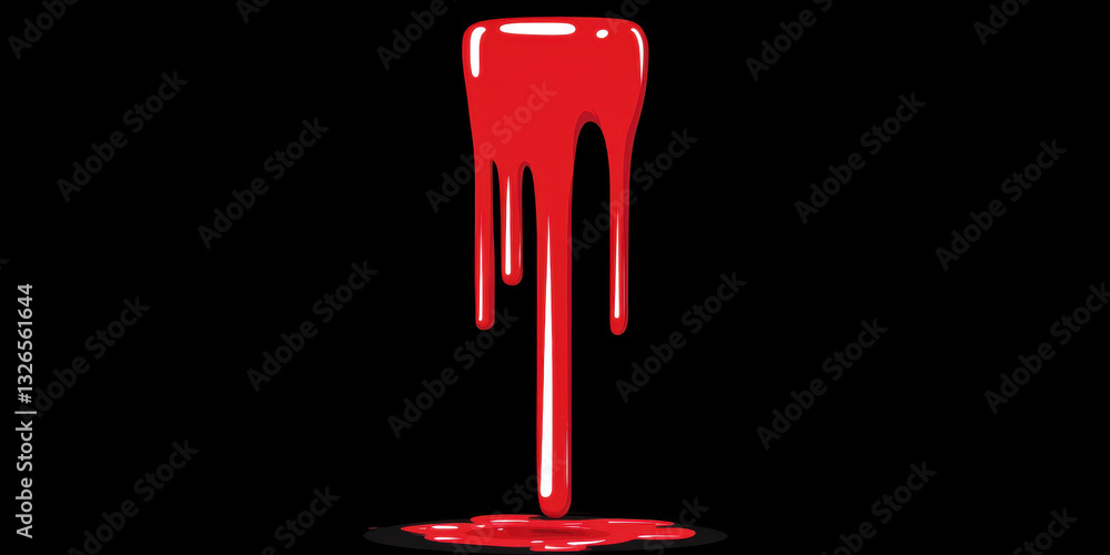 Poster a vivid image of a slow dripping red effect resembling liquid, perfect for artistic and abstract pur