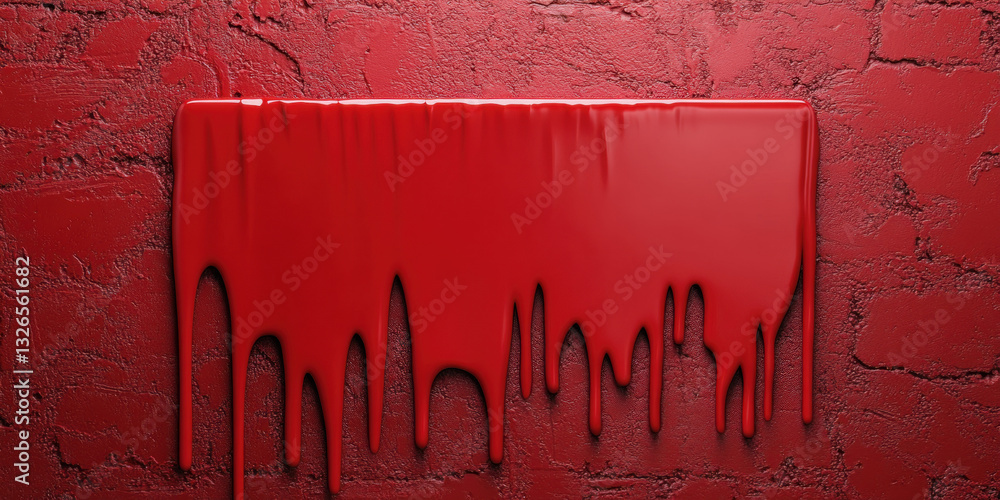 Poster a slow dripping red effect resembling fluid art on a high-resolution background.