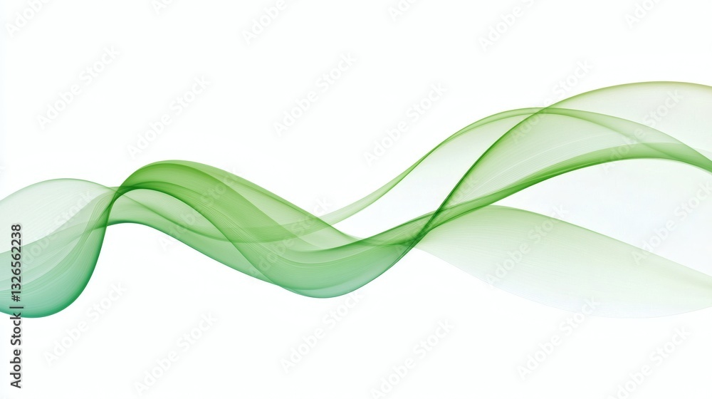 Poster abstract green wave design on white background. color flow liquid wave for design brochures, and web
