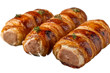 Delicious meat pastry rolls with crispy crust