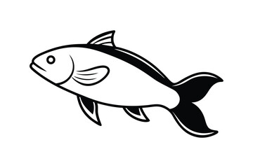Carp Fish Silhouette Vector Design