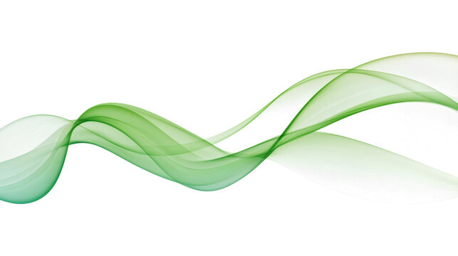 Abstract green wave design on white background. Color flow liquid wave for design brochures, and websites. Abstract flowing curves in green waves against a gradient isolated on a white background