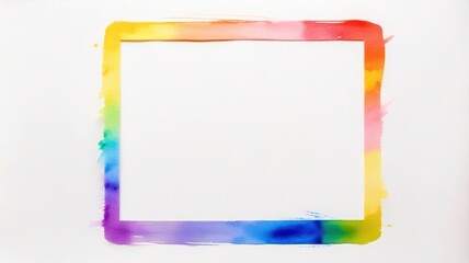 A colorful frame with a rainbow border