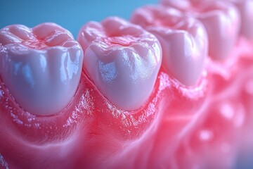 Inflamed Gums and Gingival Recession Dental Treatment Concept 3D Rendering
