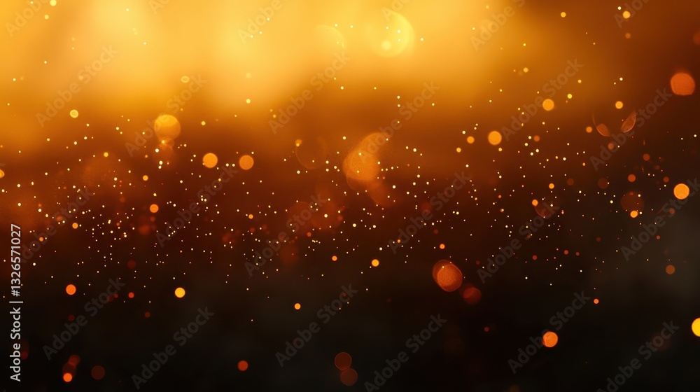 Aufkleber warm golden particle background with soft glowing light effect