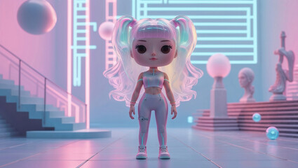 young woman in the space