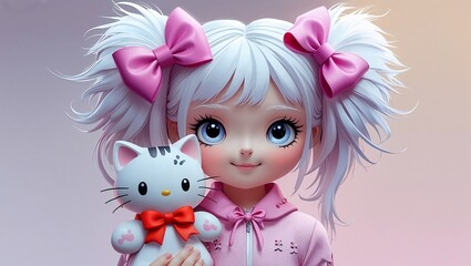little girl with bunny ears