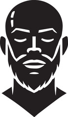 black man with a beard silhouette vector, man with a beard vector illustration, man head vector icon, man head silhouette vector isolated on white background eps file