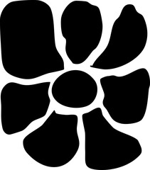 Abstract trendy flower aesthetic, boho y2k nature hand drawn poster, retro geometric print. Line groovy organic graphic. 