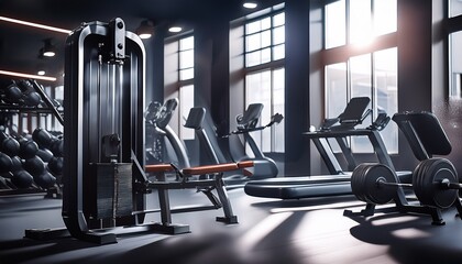 Fototapeta premium Sleek forms inspire motivation in the gym. 