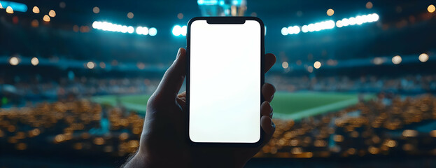 Phone at stadium; game view