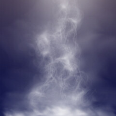 Realistic white smoke on transparent background with soft swirling effect, misty fog, airy vapor, atmospheric haze, drifting smog, subtle steam, floating cloud, delicate fumes.	
